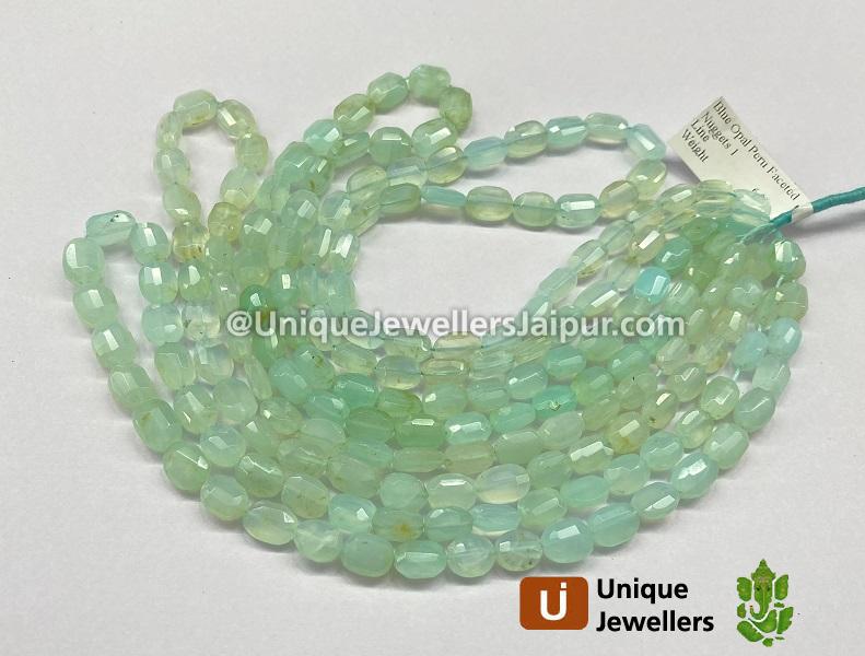 Blue Opal Peruvian Faceted Nuggets Beads